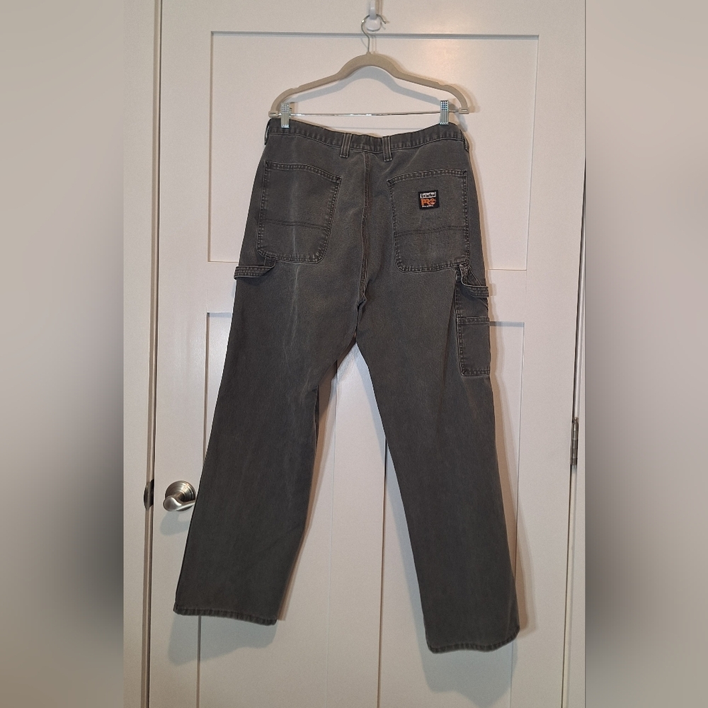 Timberland Canvas Pro Series Vintage Carpenter Pants Cotton Green 38x30.5 Work
